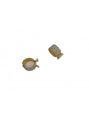 Ponytail hair cuff with strass & pearls Gold 1 pcs Ro Accessories