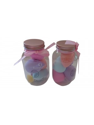 Σφουγγαράκι Make up-Blending eggs , Σετ 6 τμχ σε βάζο RO ACCESSORIES