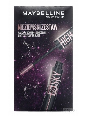 Gift Set - Mascara Sky High Cosmic Black + Lifter Gloss Maybelline