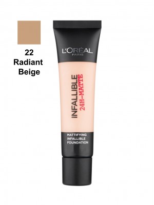 Infallible 24h Matte Foundation No22 Radiant Beige (35ml) L'oreal