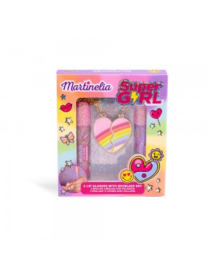 SUPER GIRL 2 Lip Glosses With Necklace Set / LM-85419 Martinelia