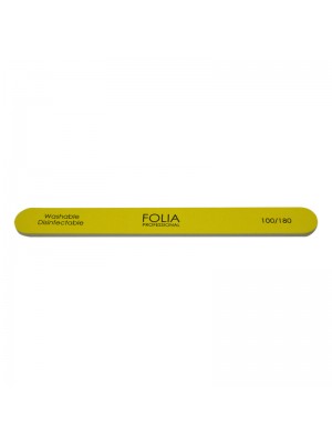Nail File Yellow Straight (100/180) / F-143 FOLIA COSMETICS 