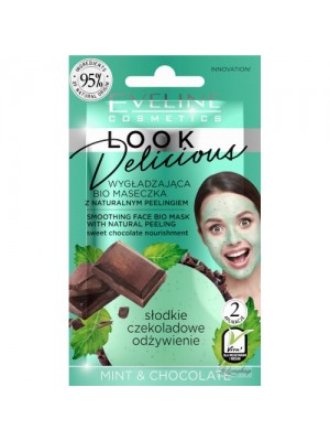 LOOK DELICIOUS - SMOOTHING BIO FACE MASK + NATURAL SCRUB - MINT & CHOCOLATE - 10 ML EVELINE COSMETICS 
