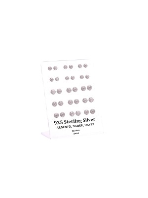 Σκουλαρίκι αυτιού Ασήμι 925 6/8 mm Δισκόμπαλα Rhodium plated Ro Accessories