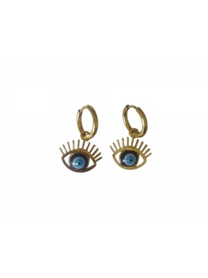 Σκουλαρίκα αυτιού Κρίκοι κρεμαστό ματάκι RO ACCESSORIES