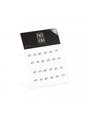 Σκουλαρίκια αυτιού Stainless steel με zircon 4 mm ασημί RO ACCESSORIES