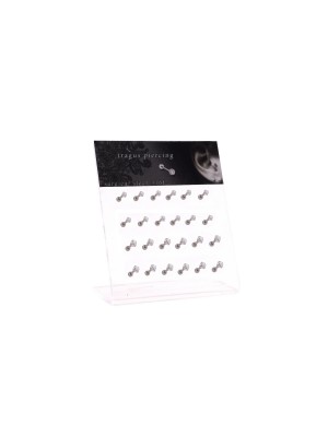 Σκουλαρίκι τράγου & πτερυγίου αυτιού Stainless Steel Zircon 1τμχ Ro Accessories