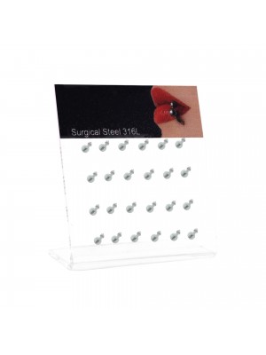 Σκουλαρίκι χειλιού Stainless Steel 3 clip Zircon RO ACCESSORIES